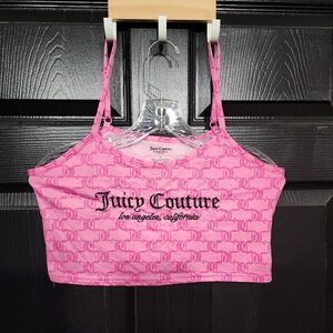 Juicy Couture Pink Patterned Sleepwear Crop Top Used Women's Large